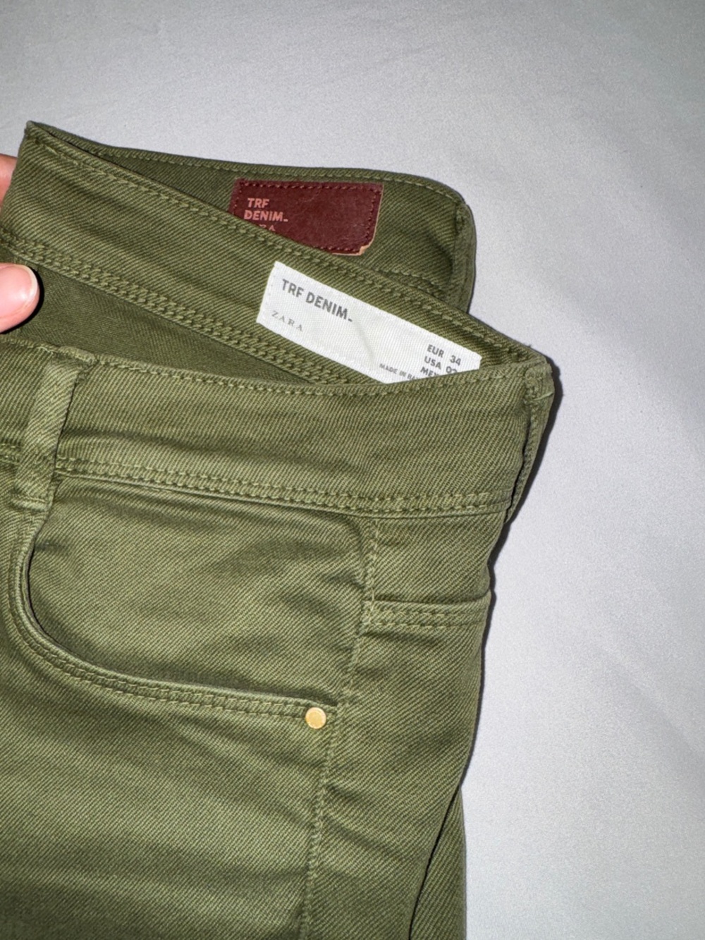 Zara Olive Green High-Rise Skinny Jeans